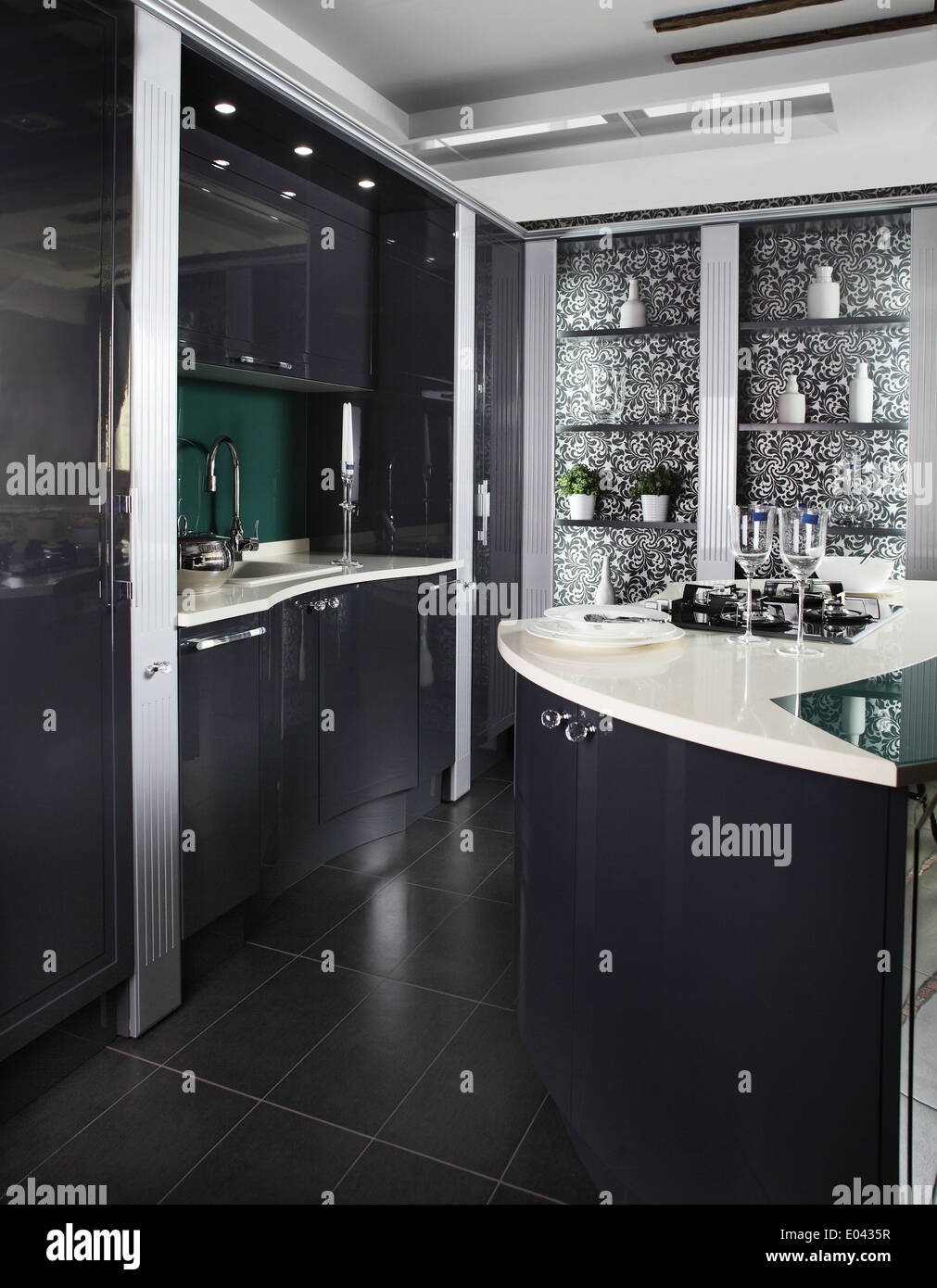 interior of brand new modern and stylish kitchen Stock Photo - Alamy