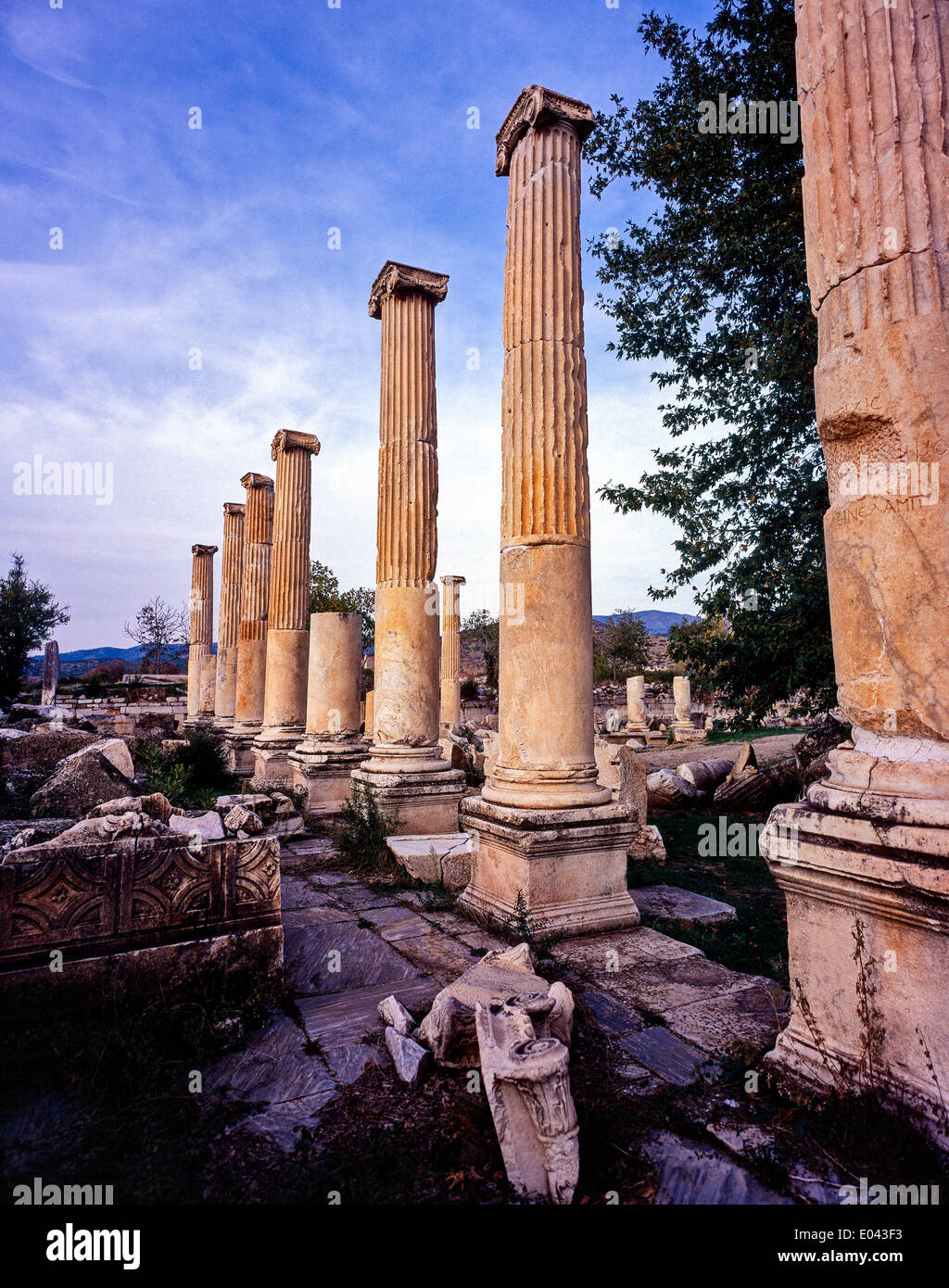 The ancient agora ruins at Aphrodisias Turkey Stock Photo