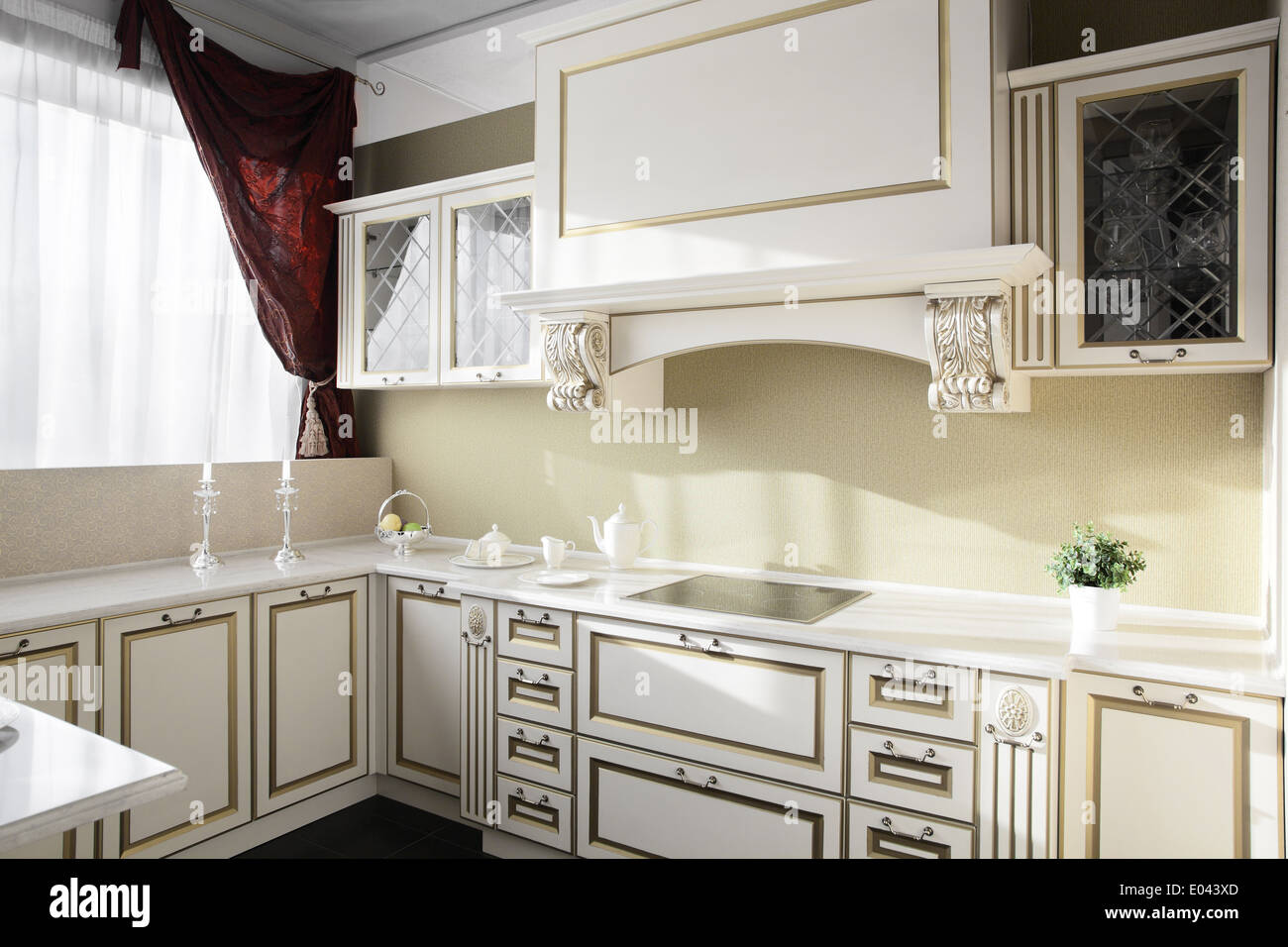 interior of brand new modern and stylish kitchen Stock Photo - Alamy