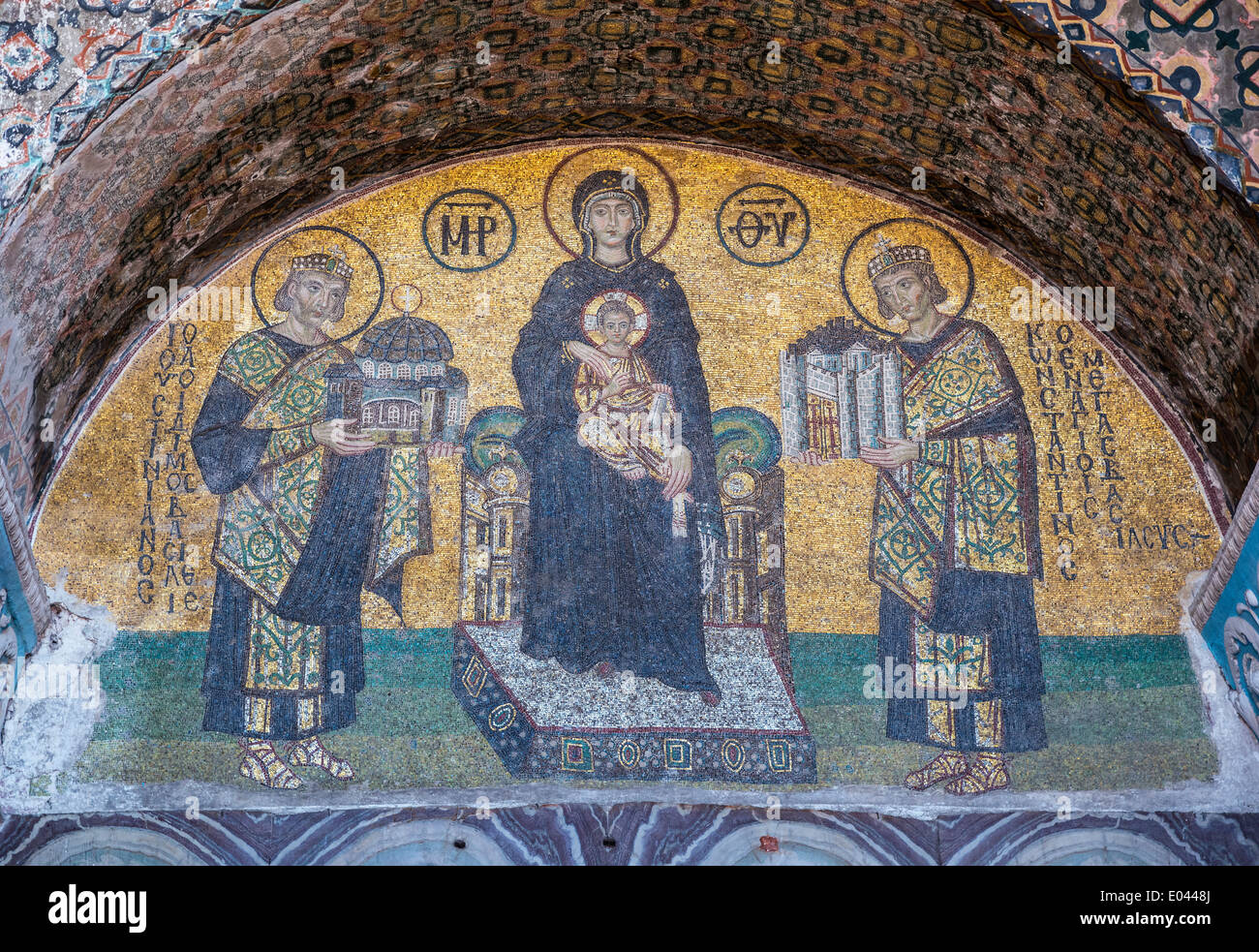 Byzantine Mosaic Of Emperor Justinian High Resolution Stock Photography