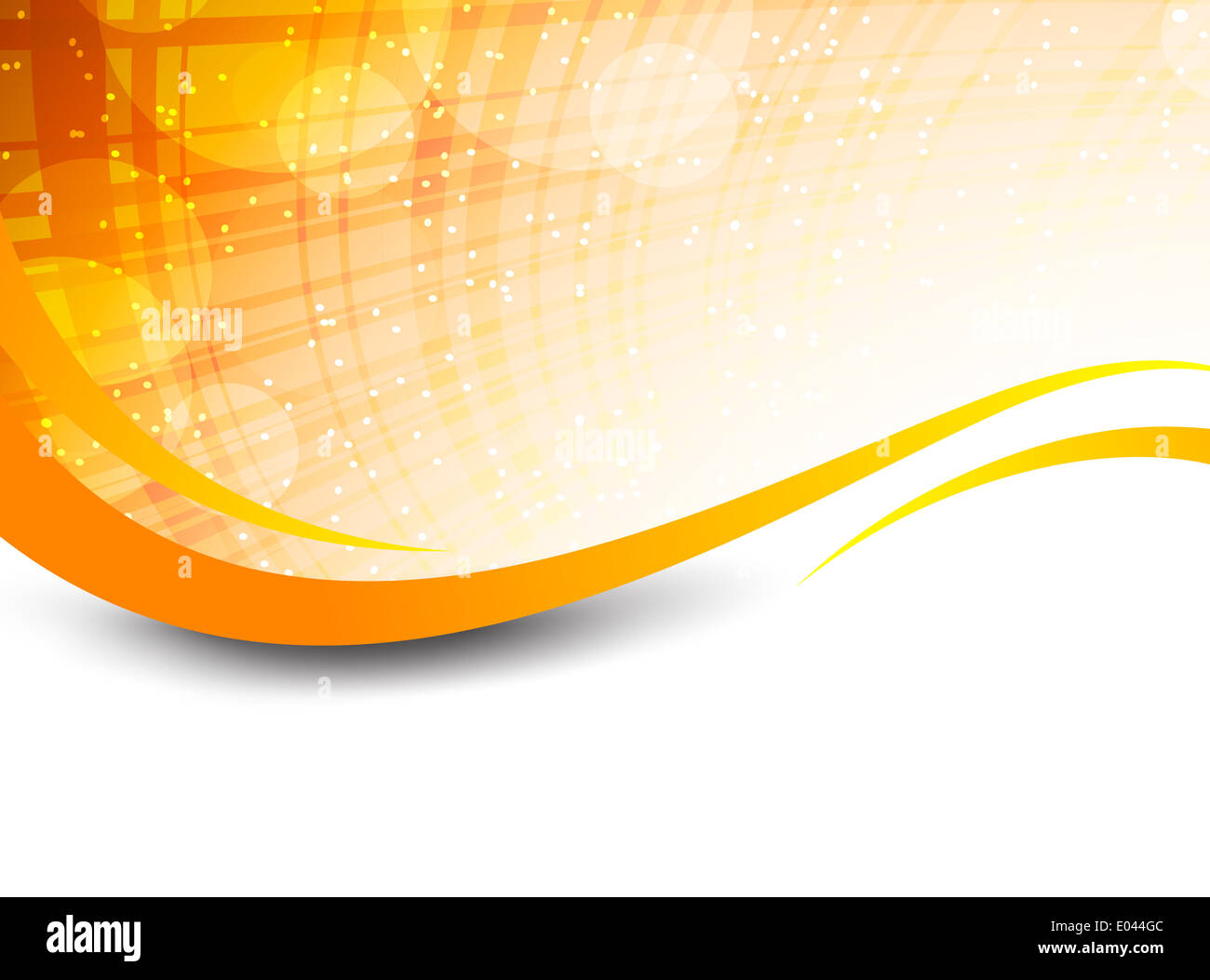 Wavy orange background with circles. Abstract illustration Stock Photo