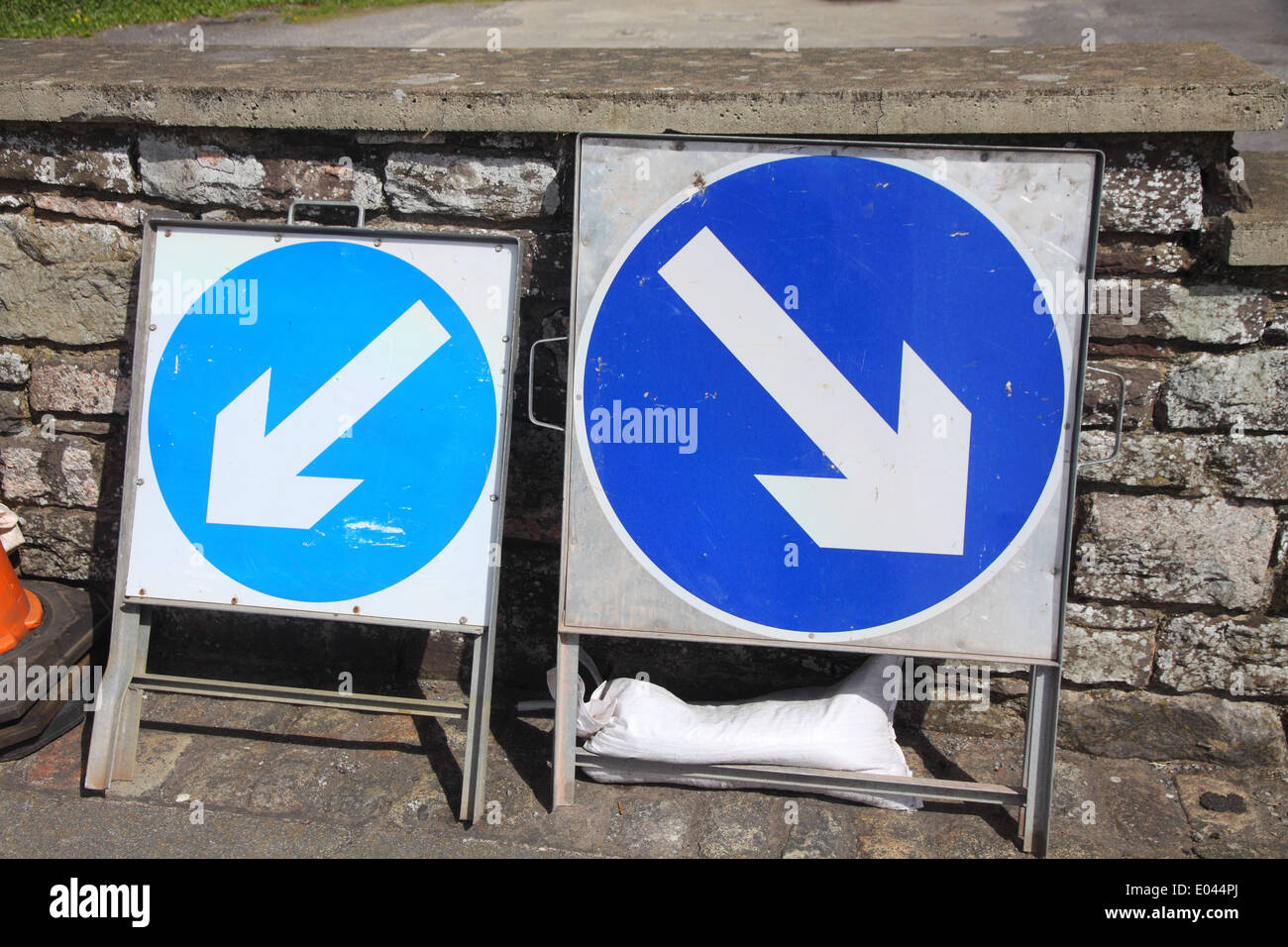 traffic directions signs Stock Photo