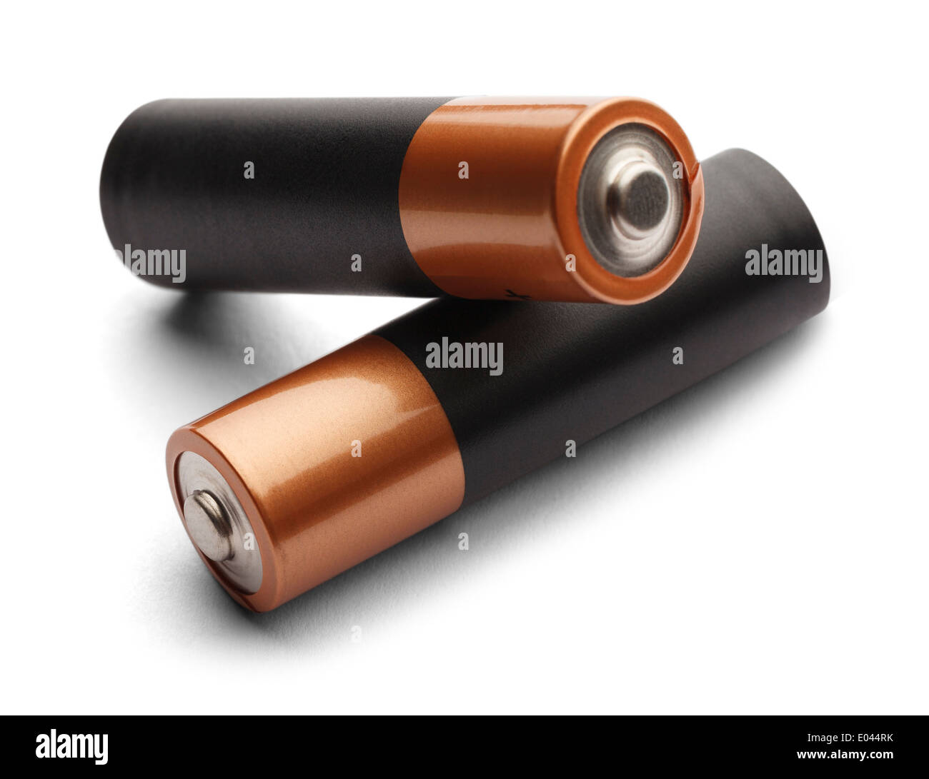 Blank AA Batteries Stacked on Each Other with Copy Space Isolated on