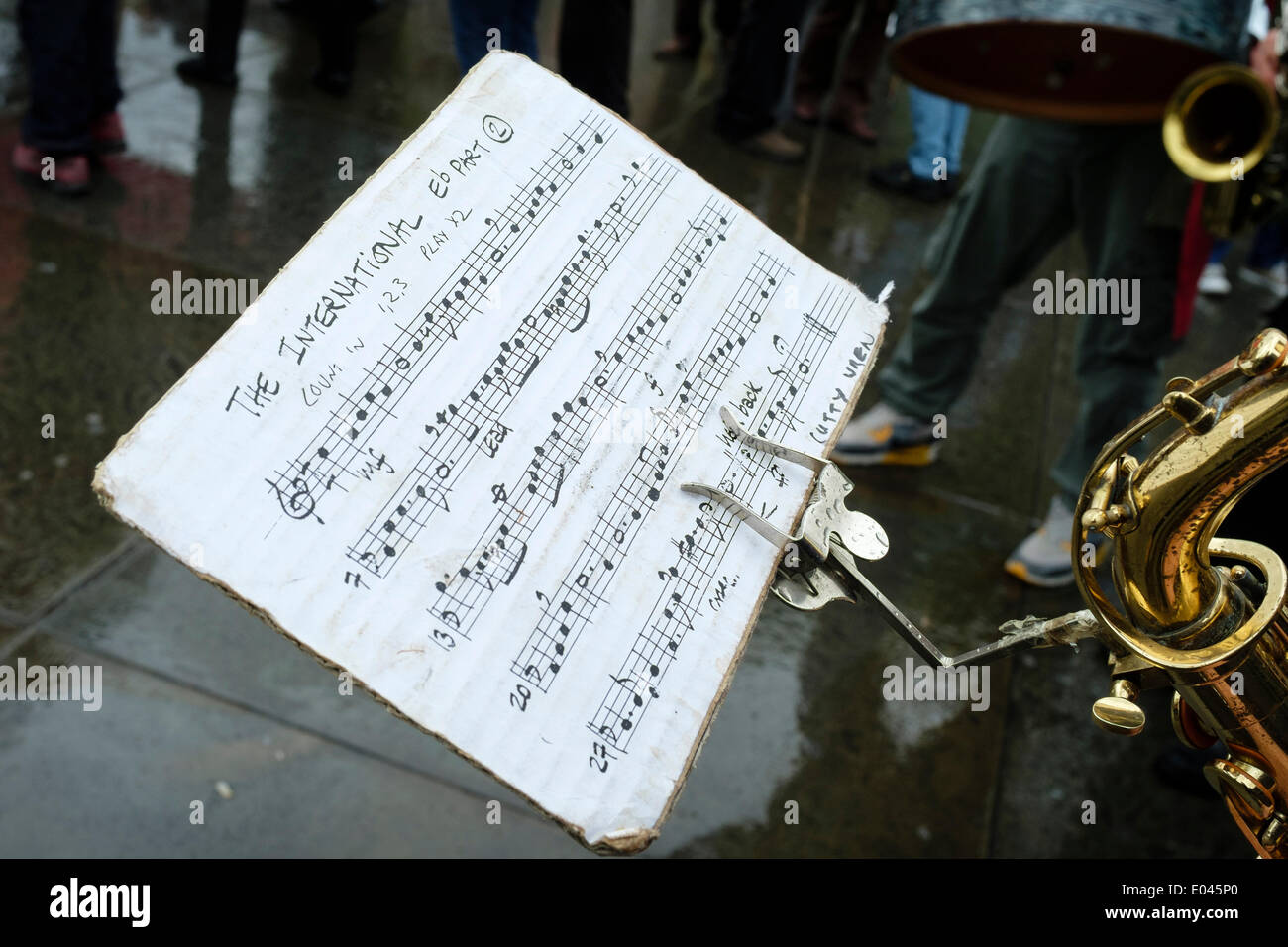 Musician plays a rendition of The International, a socialist and workers movements' anthem. Stock Photo
