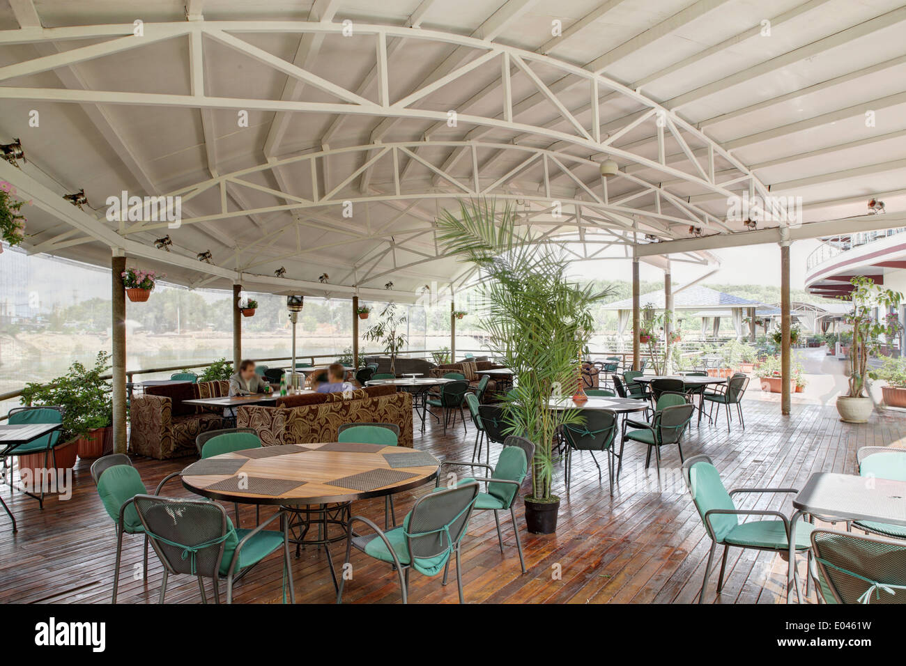 new and clean luxury restaurant in european style Stock Photo