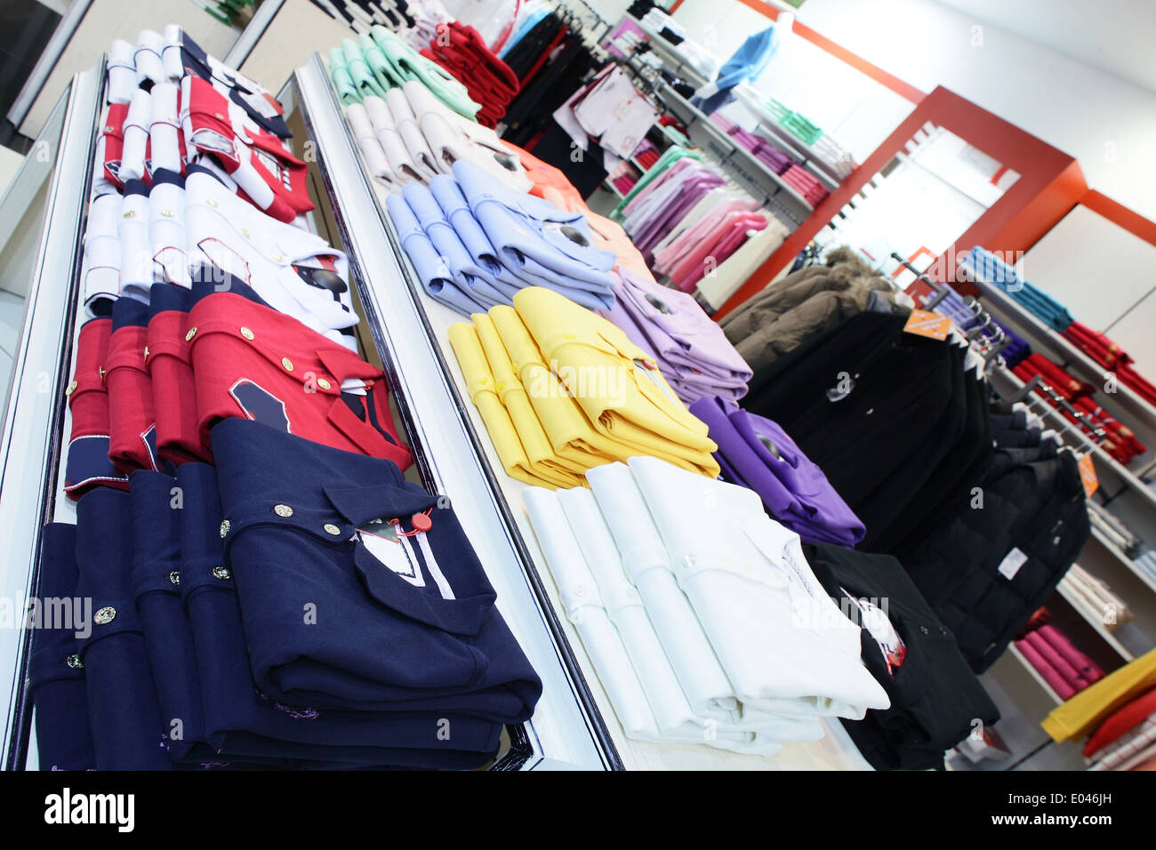 luxury and fashionable european different clothes shop Stock Photo Alamy