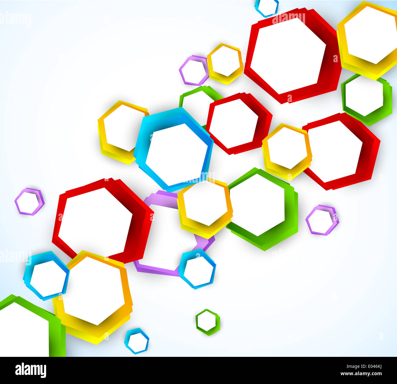 Colorful background with hexagons. Abstract shiny illustration Stock ...