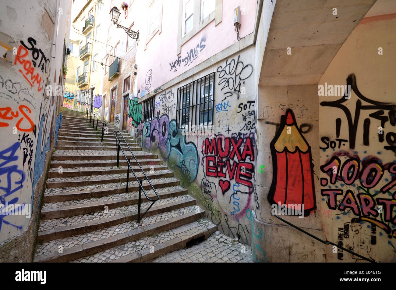 Graffitis in Lisbon Stock Photo