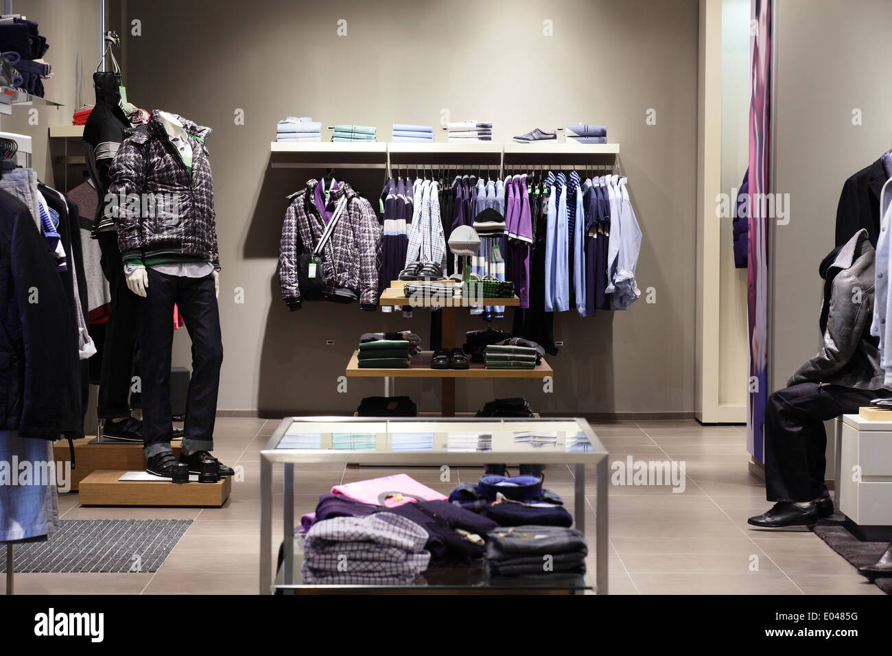 luxury and fashionable european different clothes shop Stock Photo - Alamy