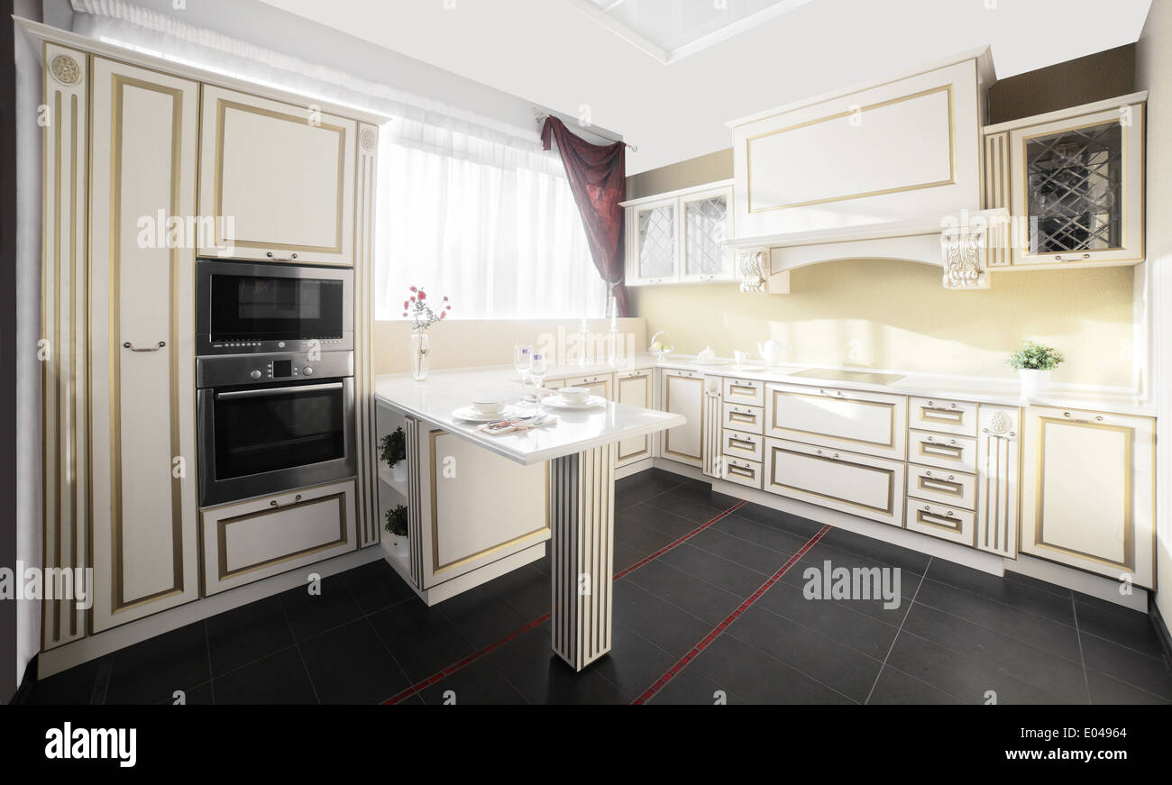 interior of brand new modern and stylish kitchen Stock Photo - Alamy
