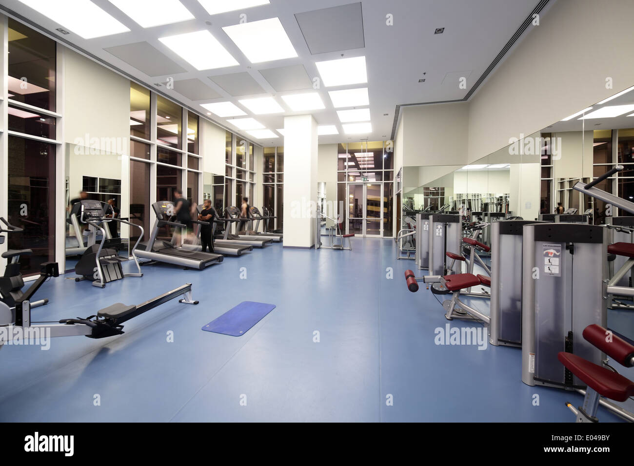 bright european gym with a lot of windows Stock Photo