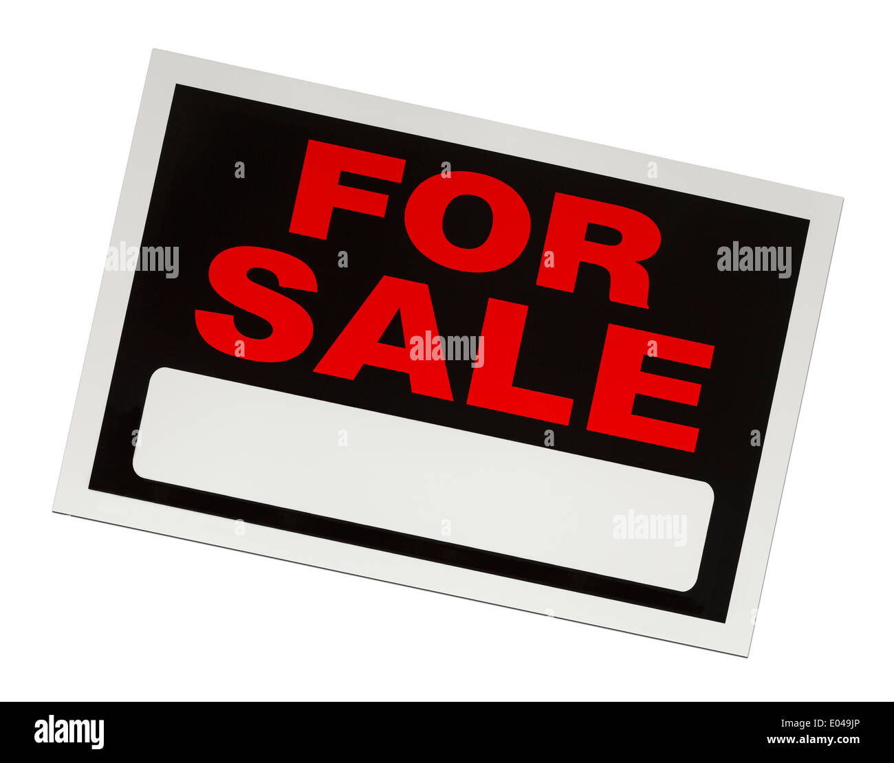 Black and Red For Sale Sign with Copy Space. Stock Photo