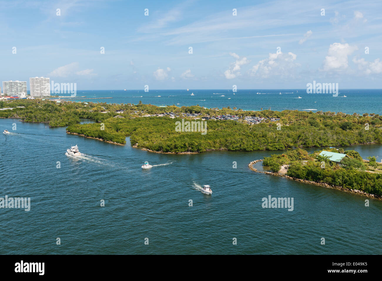 Boats on the Intracoastal Waterway, Fort Lauderdale, Florida Stock
