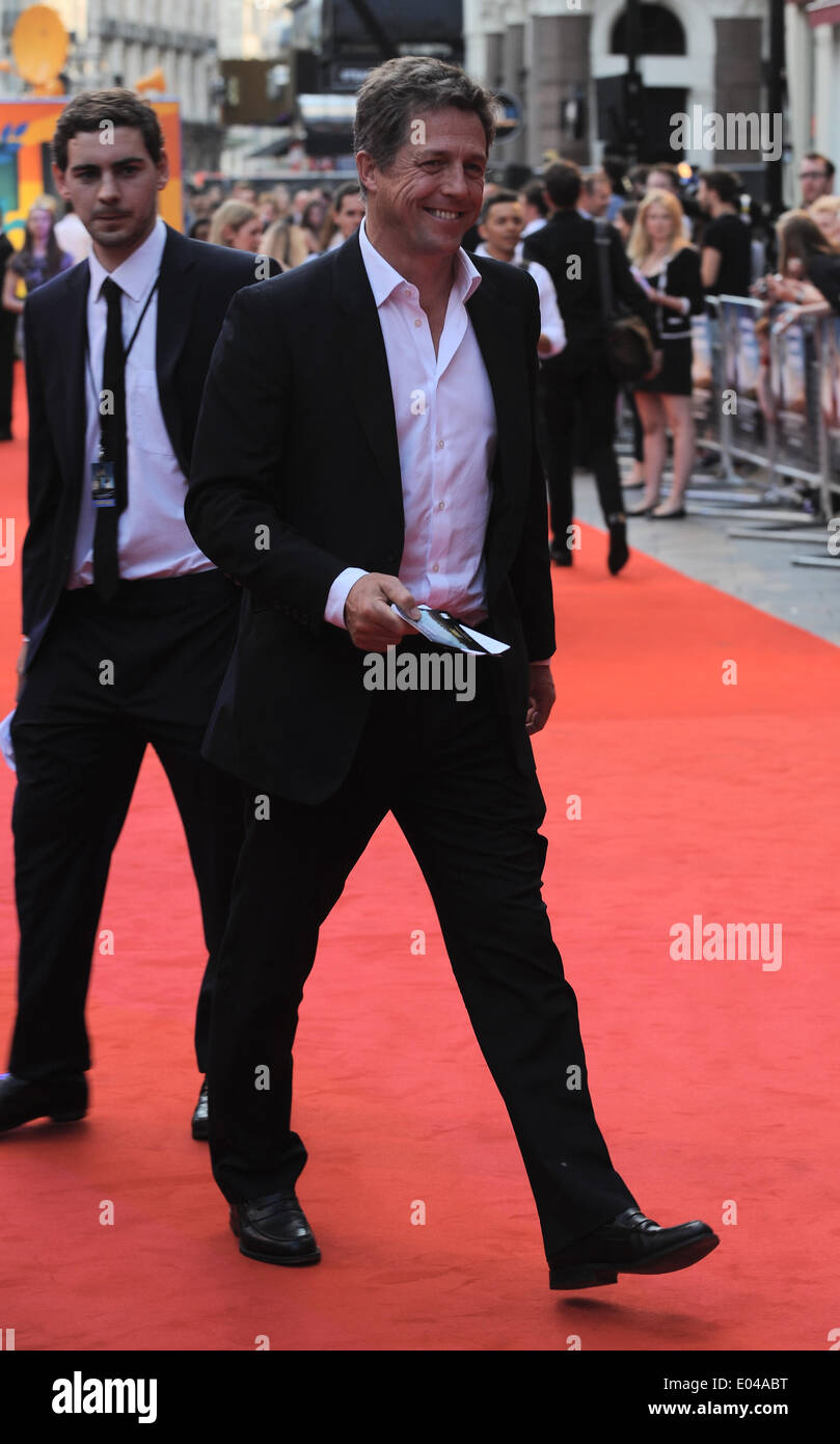 London, UK, UK. 24th July, 2013. Hugh Grant arrives for the London Premiere of 'Alan Partidge: Alpha Papa' at Vue Leicester Square. © Ferdaus Shamim/ZUMA Wire/ZUMAPRESS.com/Alamy Live News Stock Photo