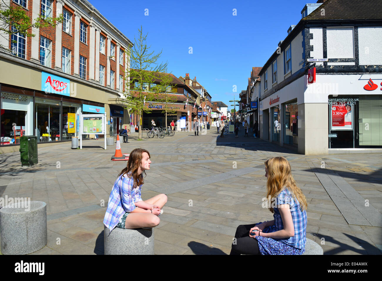 Pedestrianised High Street, Leatherhead, Surrey, England, United