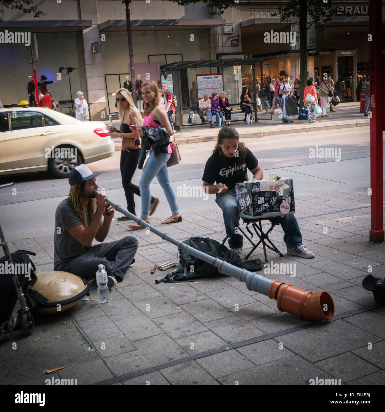 Hamburg, street musicians Stock Photo