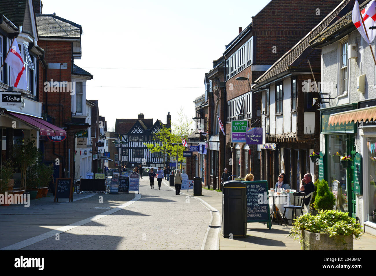 Pedestrianised High Street, Leatherhead, Surrey, England, United Kingdom Stock Photo
