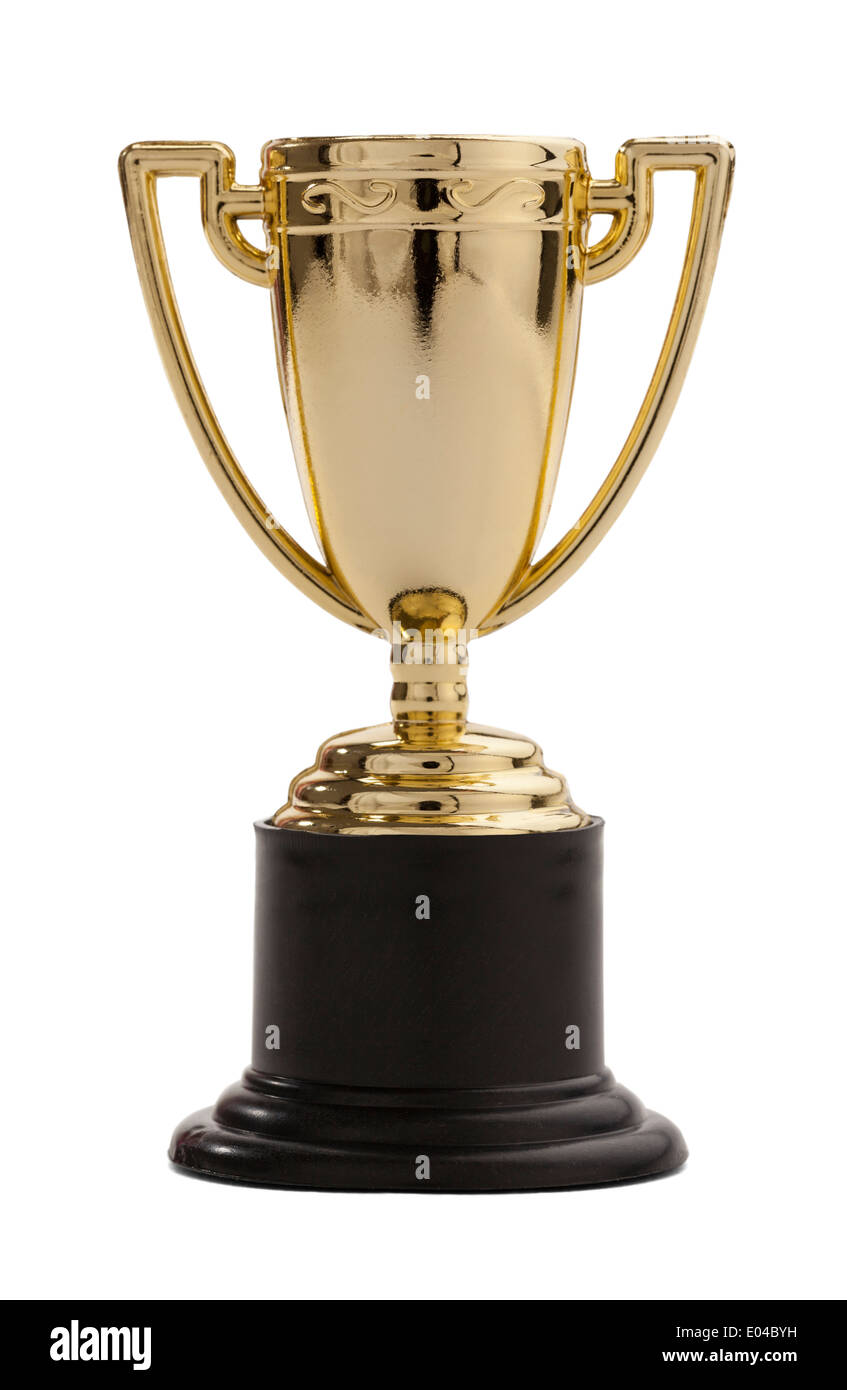 First place award trophy isolated on a white background. Stock Photo