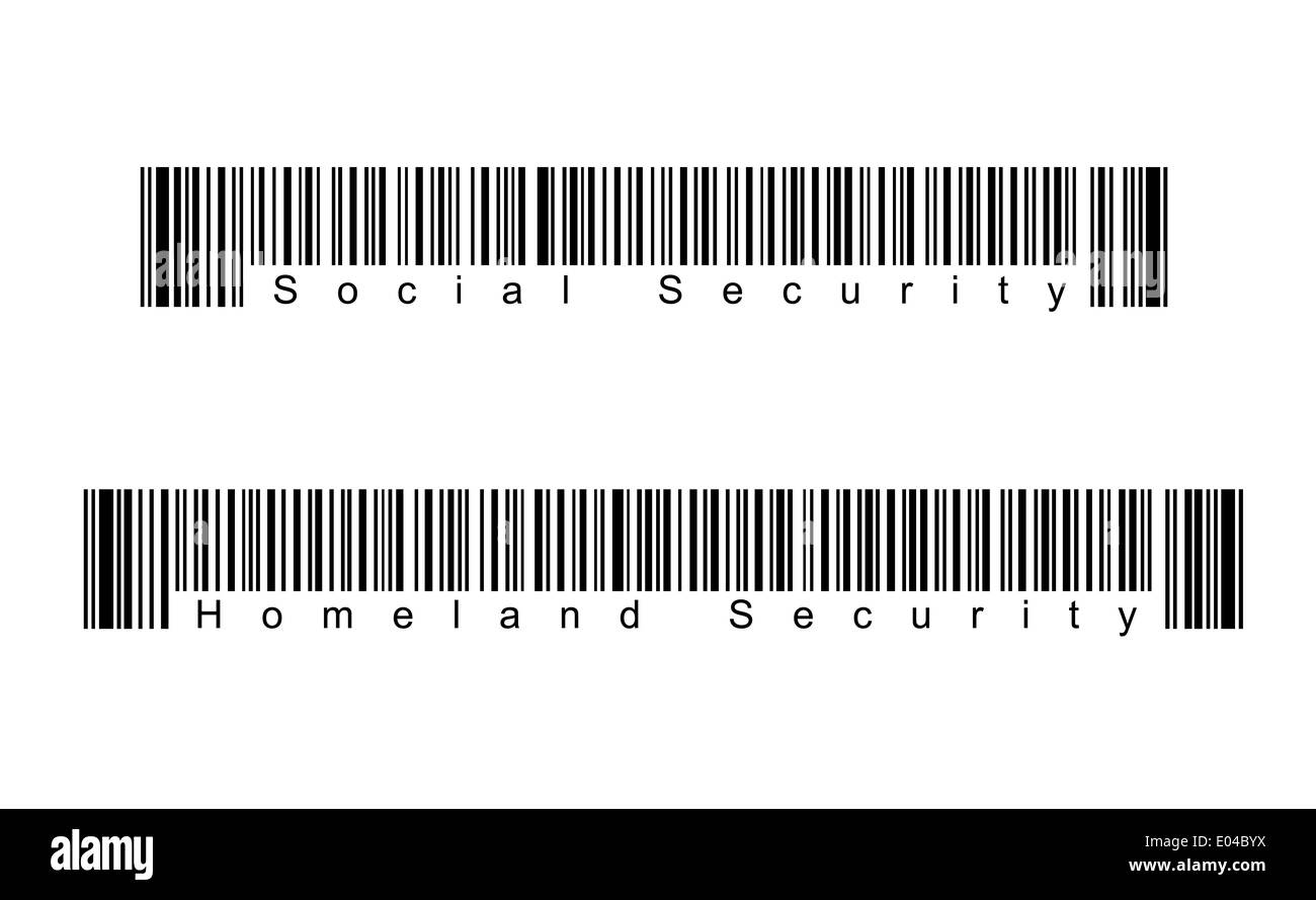 Four Different Bar Codes Isolated on White Background. Stock Photo