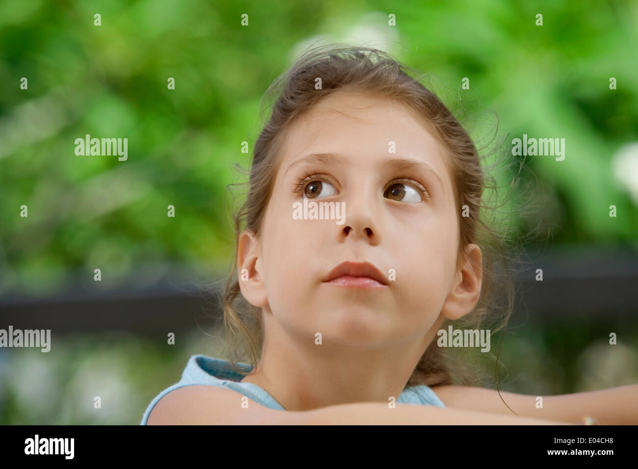 portrait of nice little girl in summer environment Stock Photo - Alamy