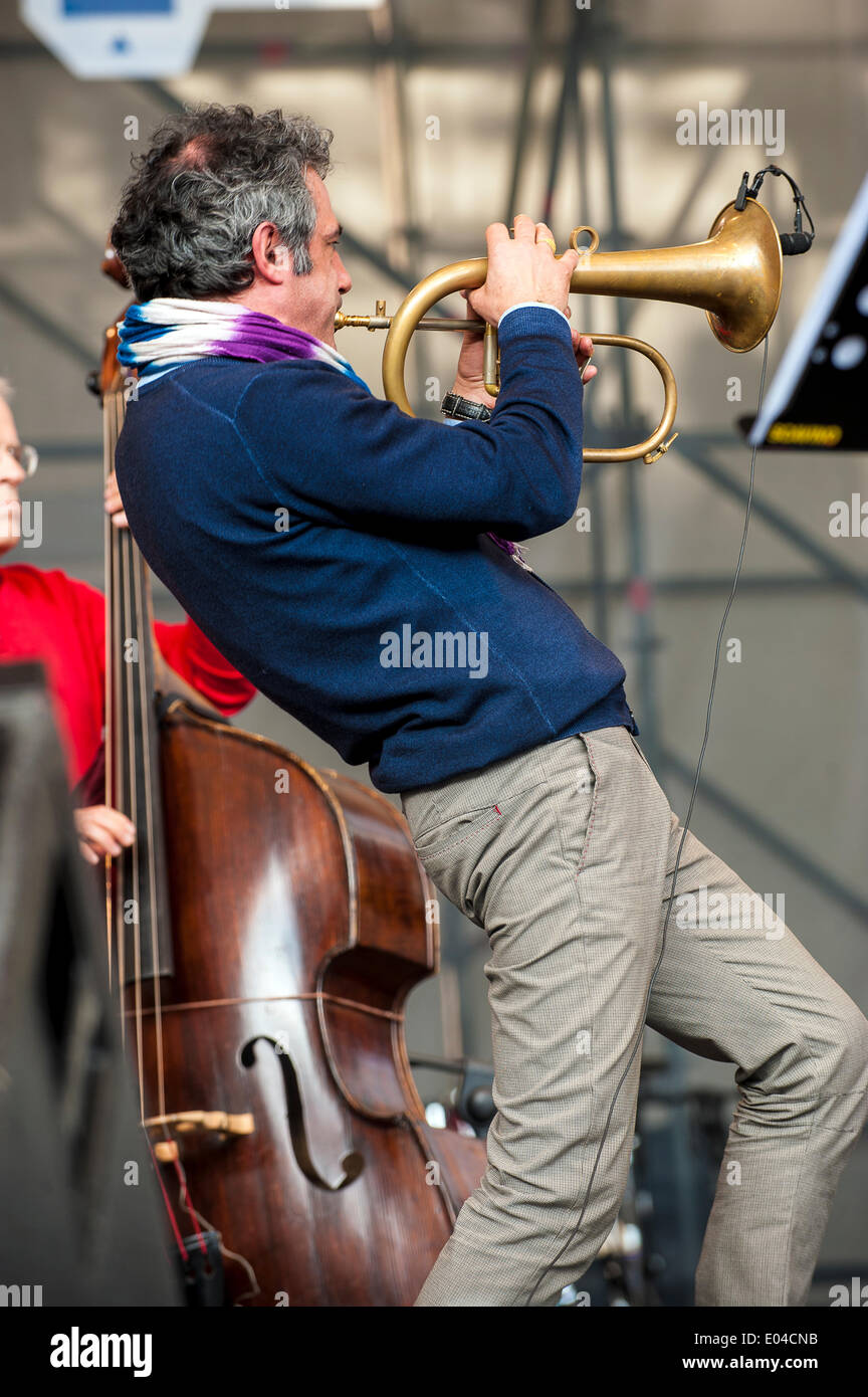 Turin, Italy. 01st May, 2014. Italy 1th May 2014 " Torino Jazz Festival " Piazza Castello - Paolo Fresu Quintet - Paolo Fresu on trumpet Credit:  Realy Easy Star/Alamy Live News Stock Photo