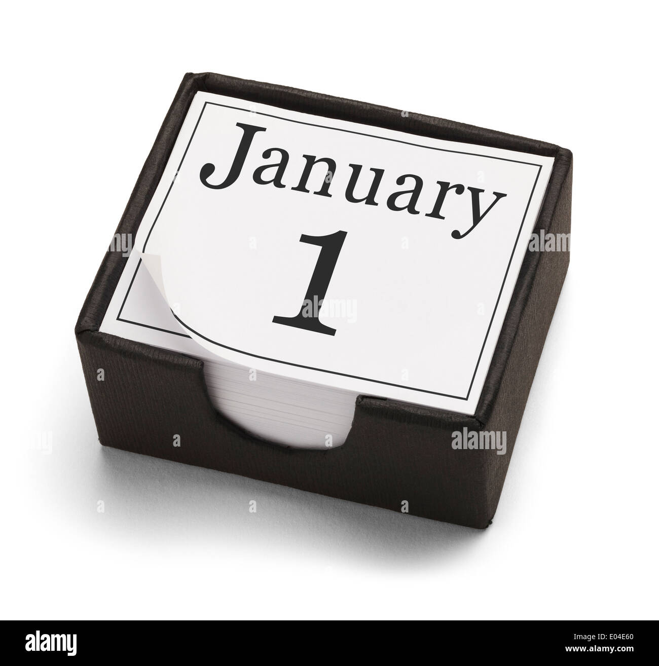 New Years Day Desk Calendar Isolated on White Background. Stock Photo
