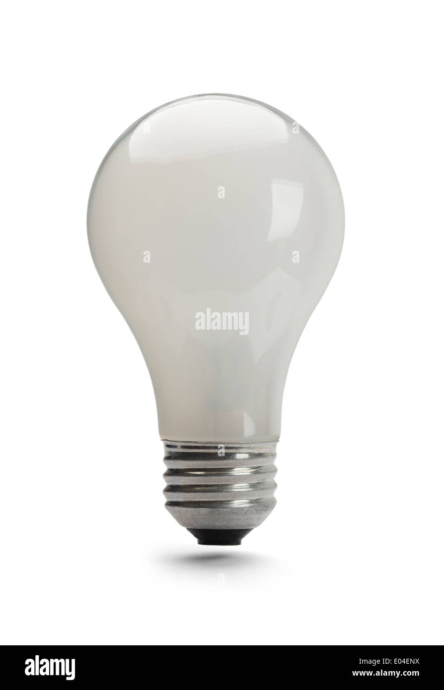 100 watt Light Bulb Off Isolated on White Background. Stock Photo