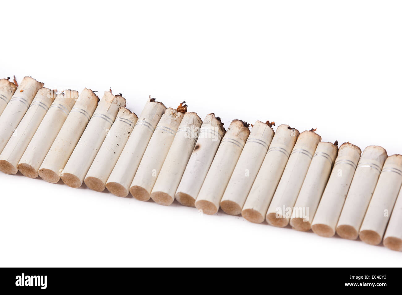 A line made of cigarette filters Stock Photo Alamy