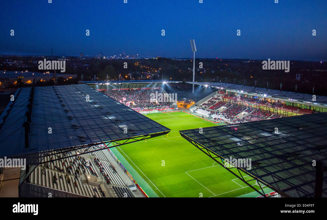 Football, soccer stadium of Germany Rot-Weiss-Essen soccer club. Stock Photo