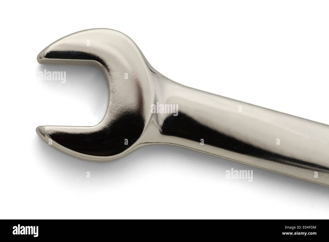 Chrome Cresent Wrench Isolated On White Background. Stock Photo