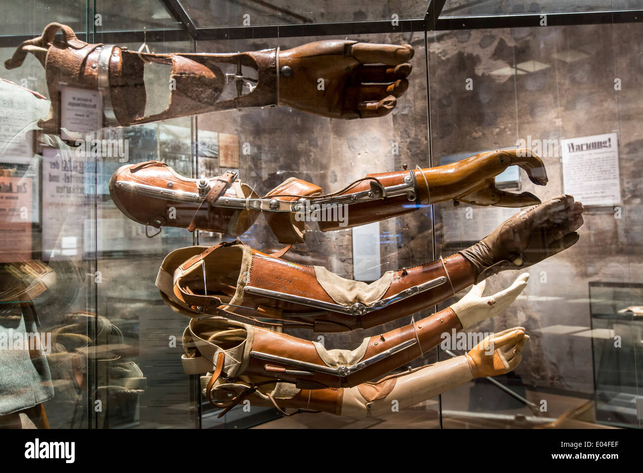 Historic exhibition about the one hundredth anniversary of the beginning of the First World War in Europe. Stock Photo