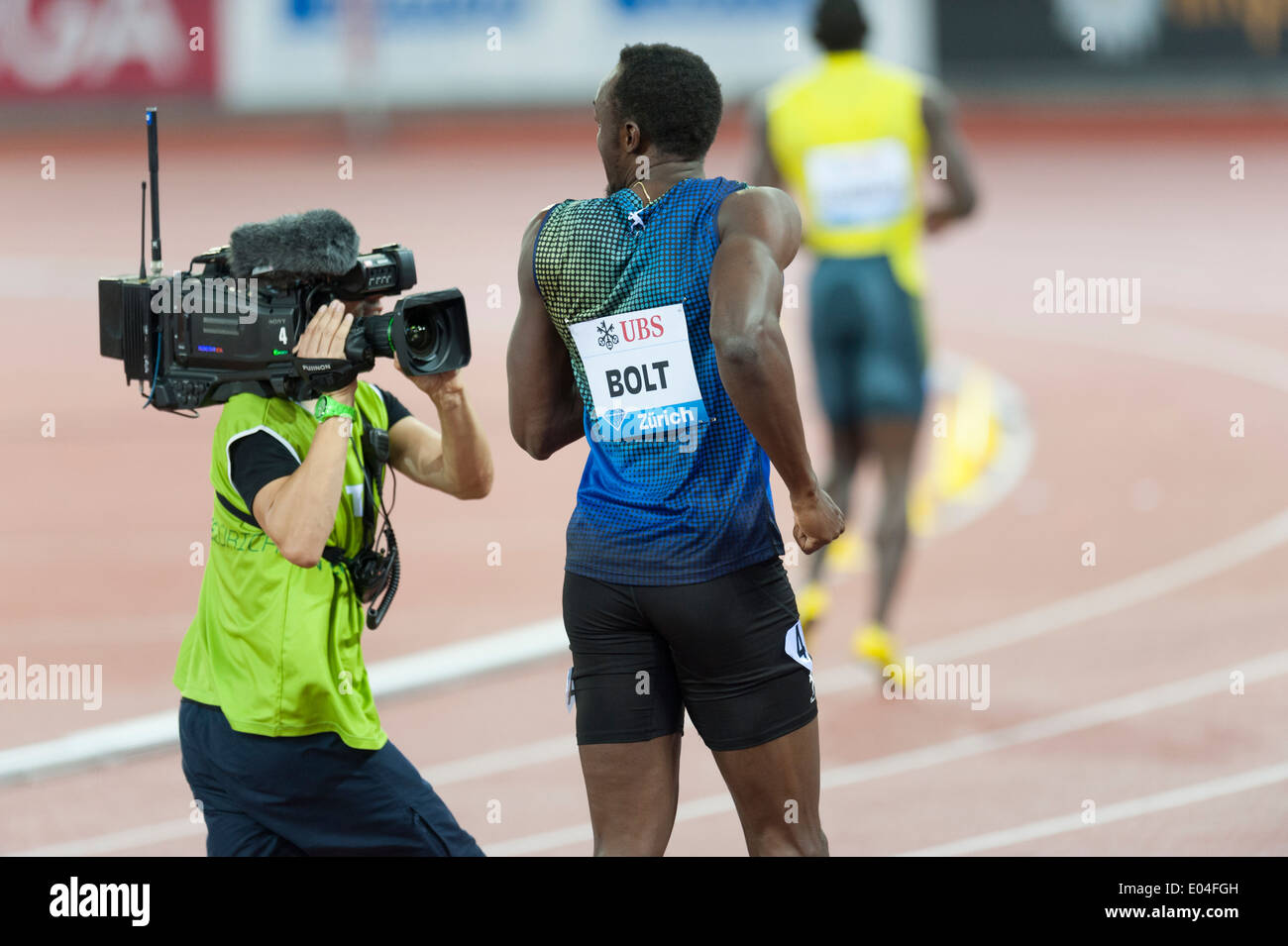 Usain Bolt (JAM) after his victory at the 100m IAAF Diamond League