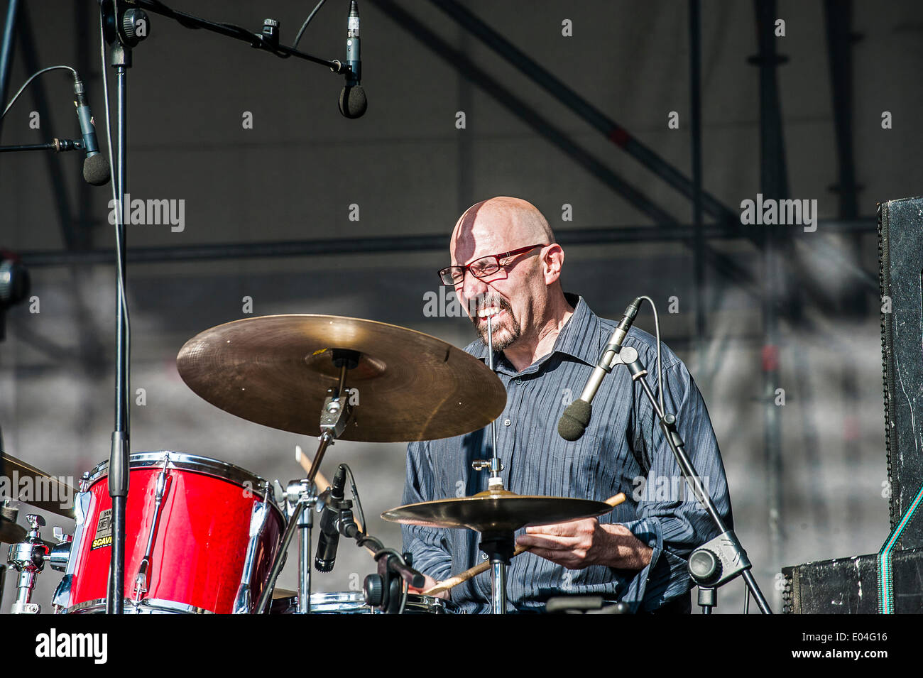 Turin, Italy. 01st May, 2014. ' Torino Jazz Festival ' Piazza Castello. Masters of the Giuseppe Verdi Conservatory in Turin - Enzo Zirilli Drums Credit:  Realy Easy Star/Alamy Live News Stock Photo