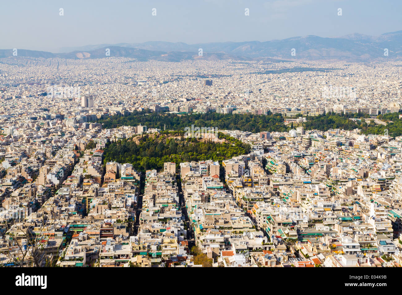 View of Athens City from Lycabettus Stock Photo