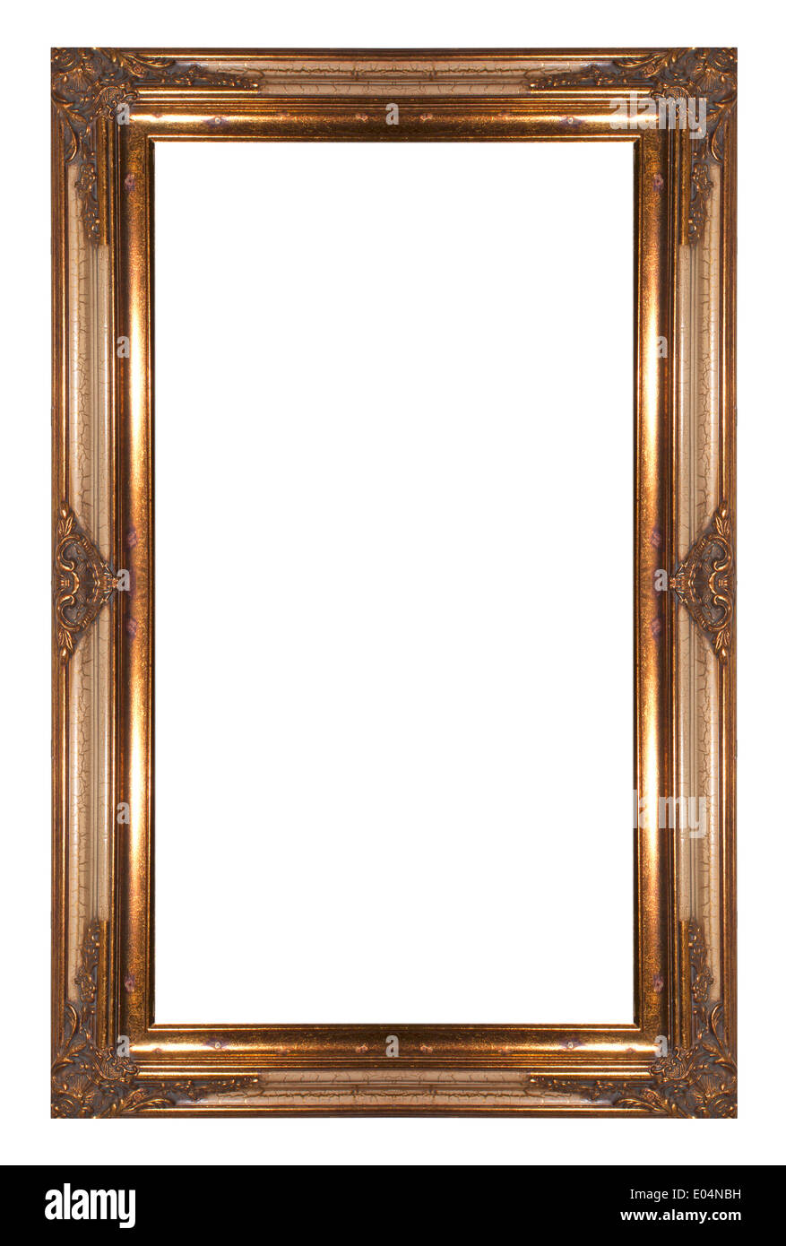 Picture frame gold wood frame on a white background Stock Photo Alamy