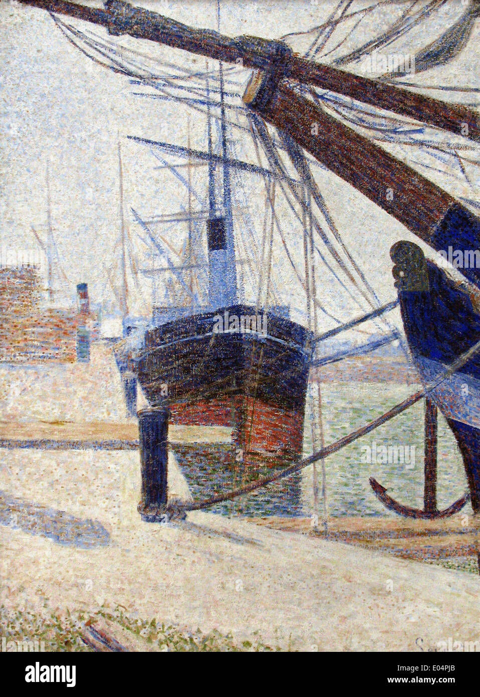 Georges Seurat Corner of the Harbor of Honfleur Stock Photo