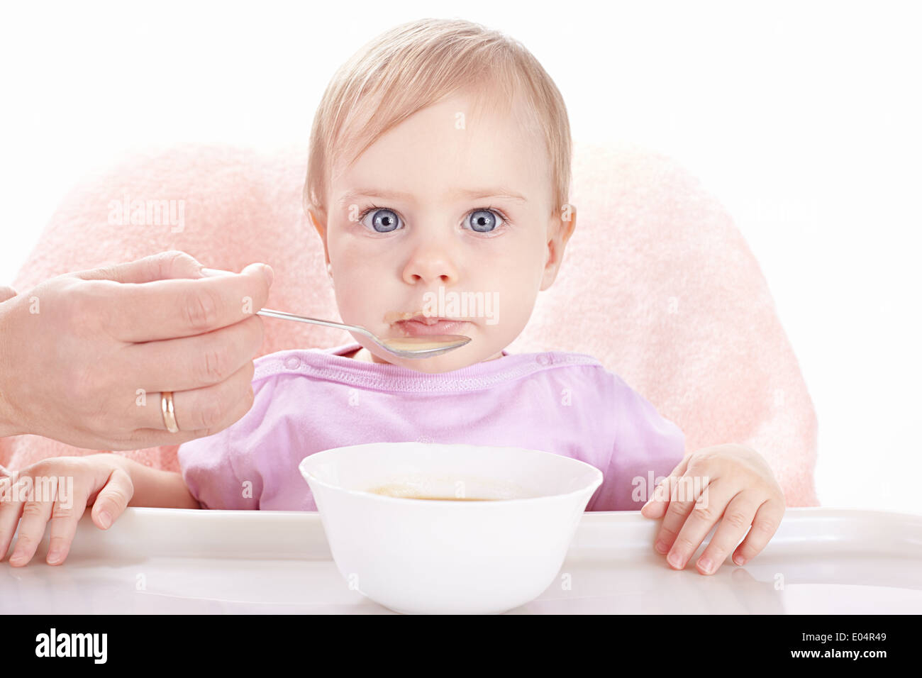 Baby eat porridge hires stock photography and images Alamy