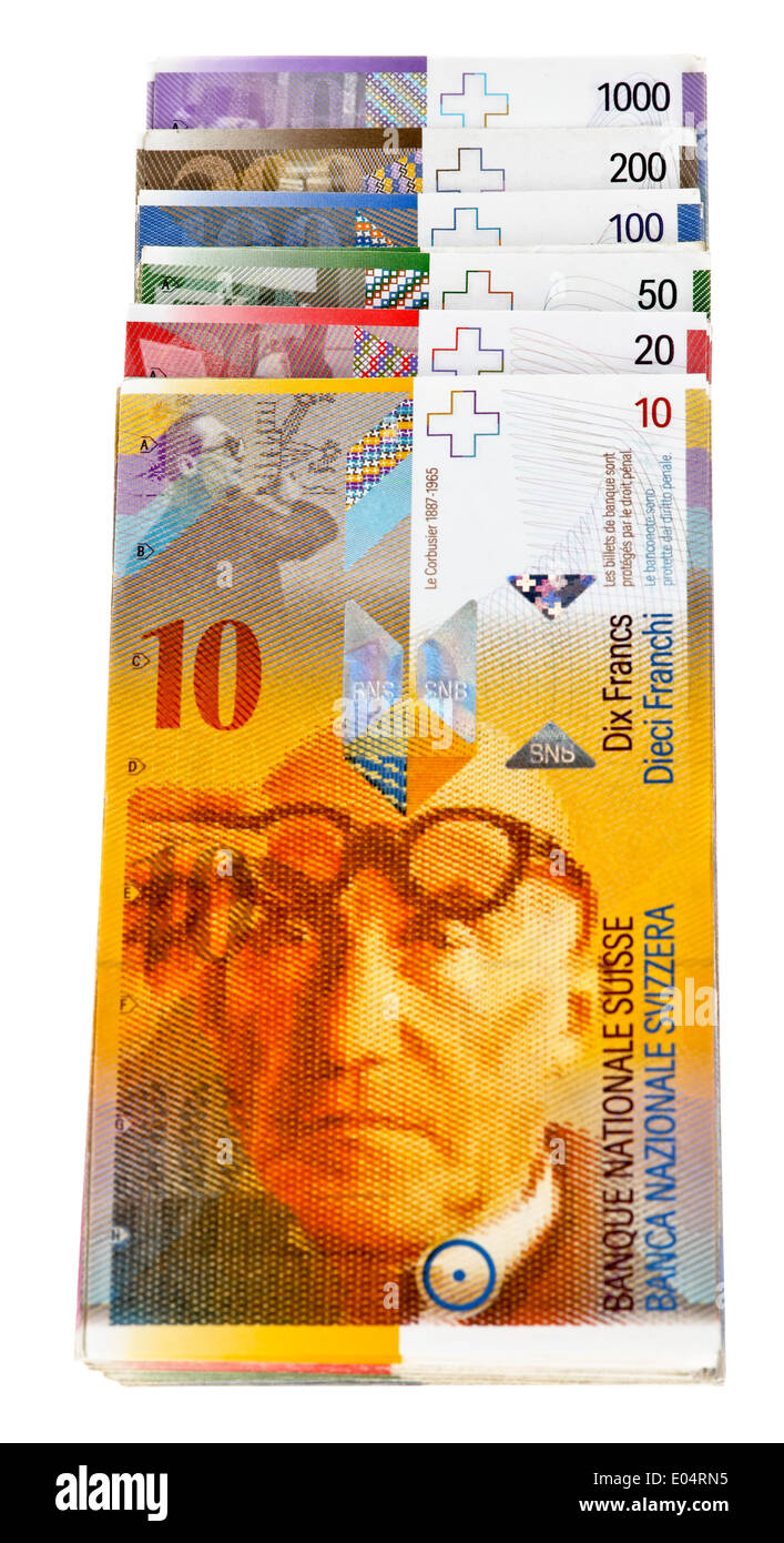 Swiss francs, Schweizer Franken Stock Photo