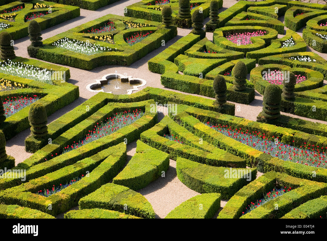 Gardens of the Chateau de Villandry, France Stock Photo