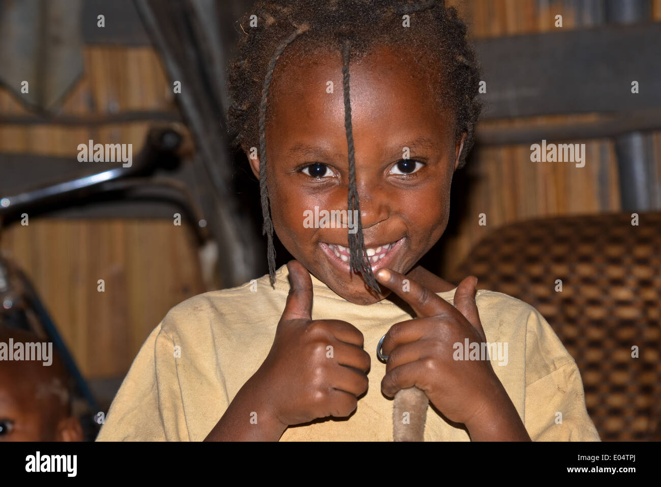 laughing ugandese girl Stock Photo