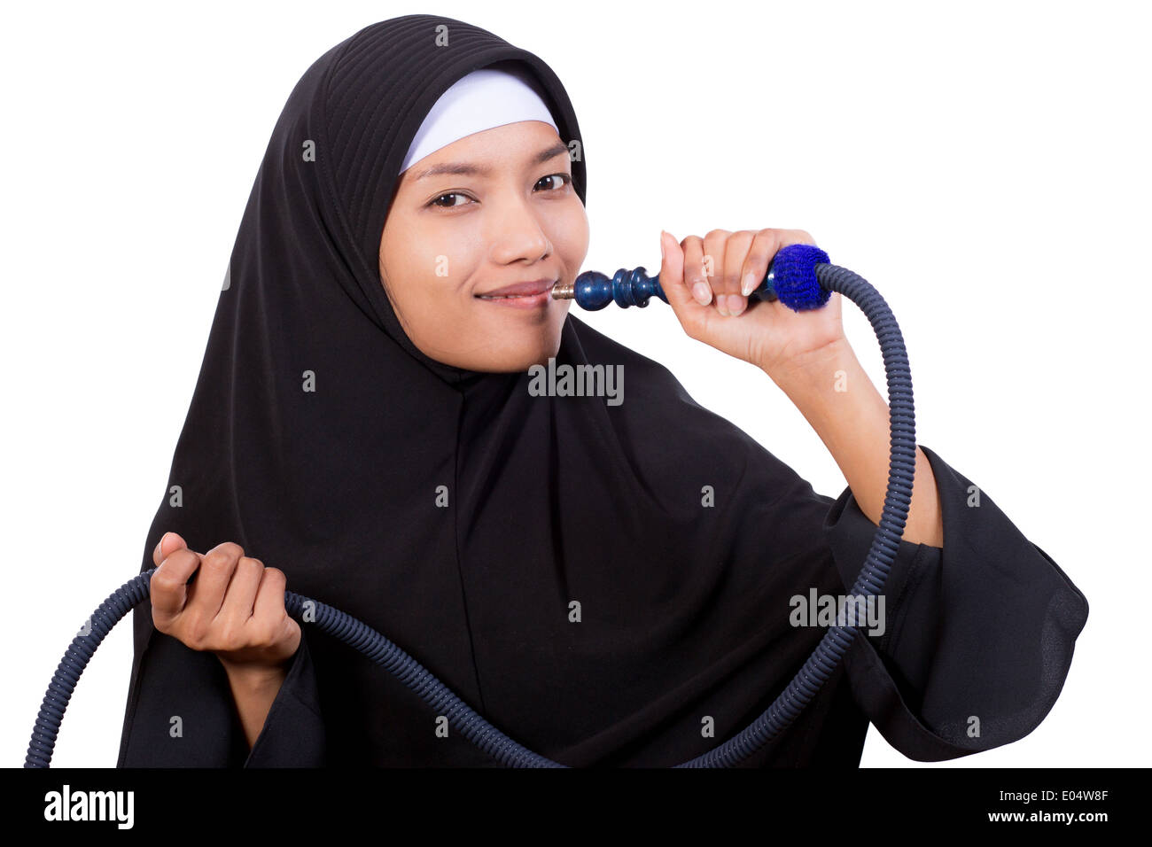 woman with a hookah pipe Stock Photo Alamy