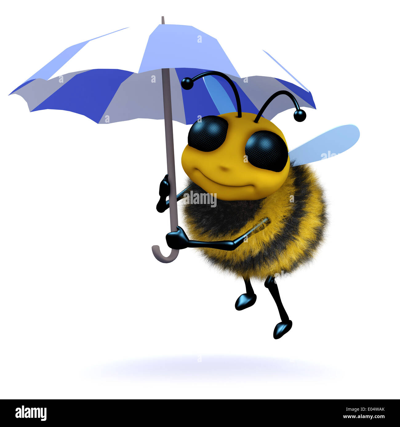 3d render of a bee holding an umbrella Stock Photo - Alamy