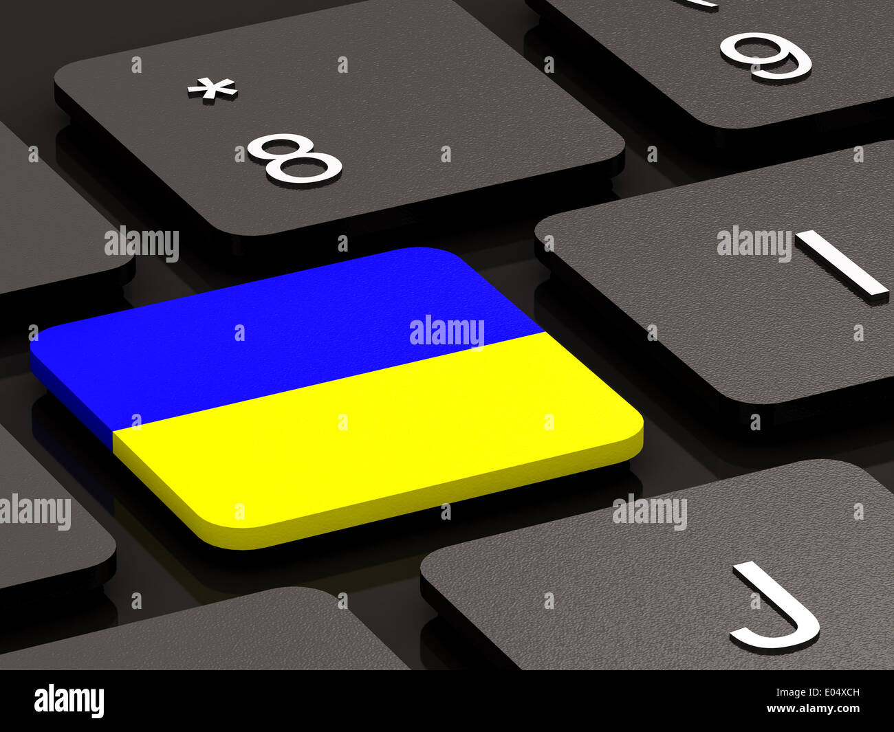 Ukrainian flag on button of black Keyboard Stock Photo - Alamy