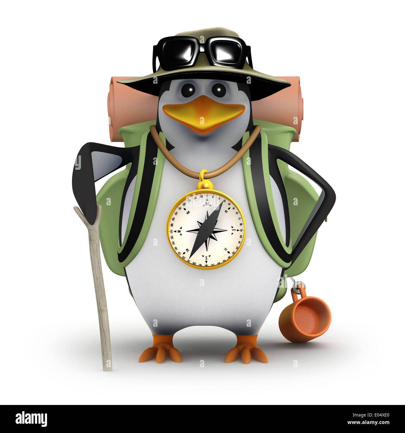 3d render of a penguin with backpack Stock Photo Alamy
