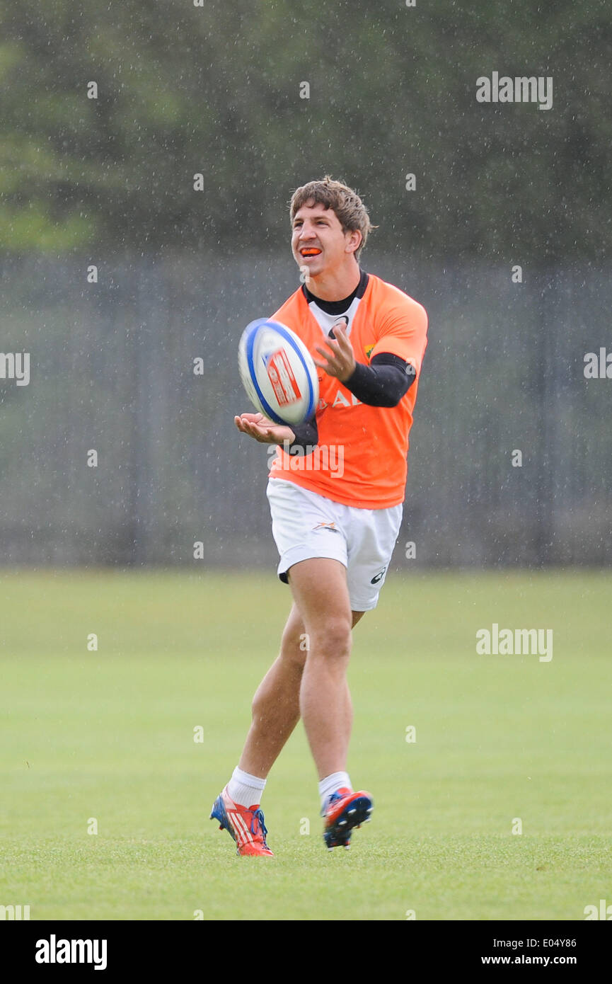 GLASGOW, SCOTLAND - Friday 2 May 2014, Kwagga Smith during the South African Springbok 7's (Blitzbokke) training session at the University of Strathclyde training ground in preparation for the IRB Sevens in Glasgow. Photo by Roger Sedres/ImageSA/Alamy Live News Stock Photo