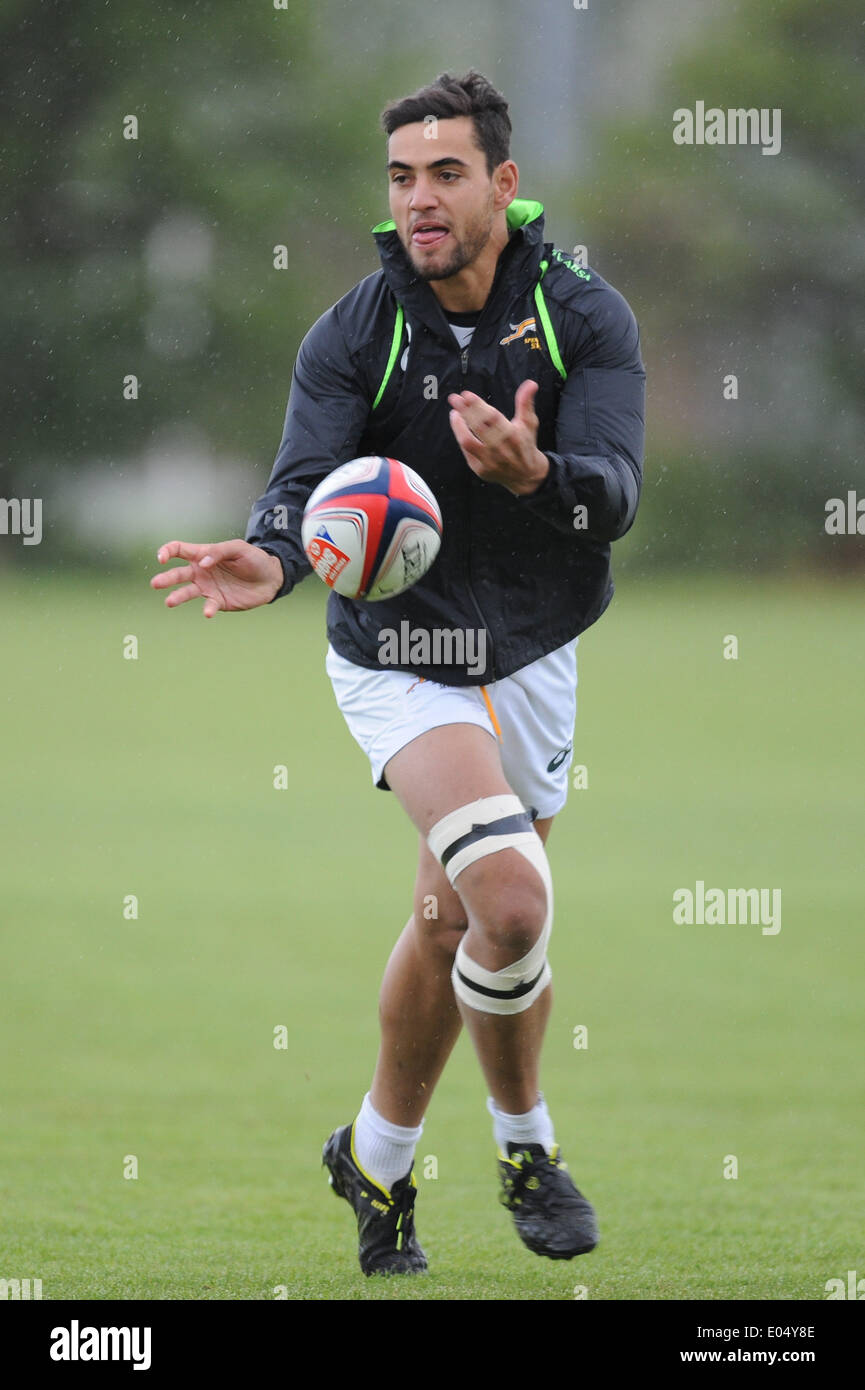 GLASGOW, SCOTLAND - Friday 2 May 2014, Chris Dry during the South African Springbok 7's (Blitzbokke) training session at the University of Strathclyde training ground in preparation for the IRB Sevens in Glasgow. Photo by Roger Sedres/ImageSA/Alamy Live News Stock Photo