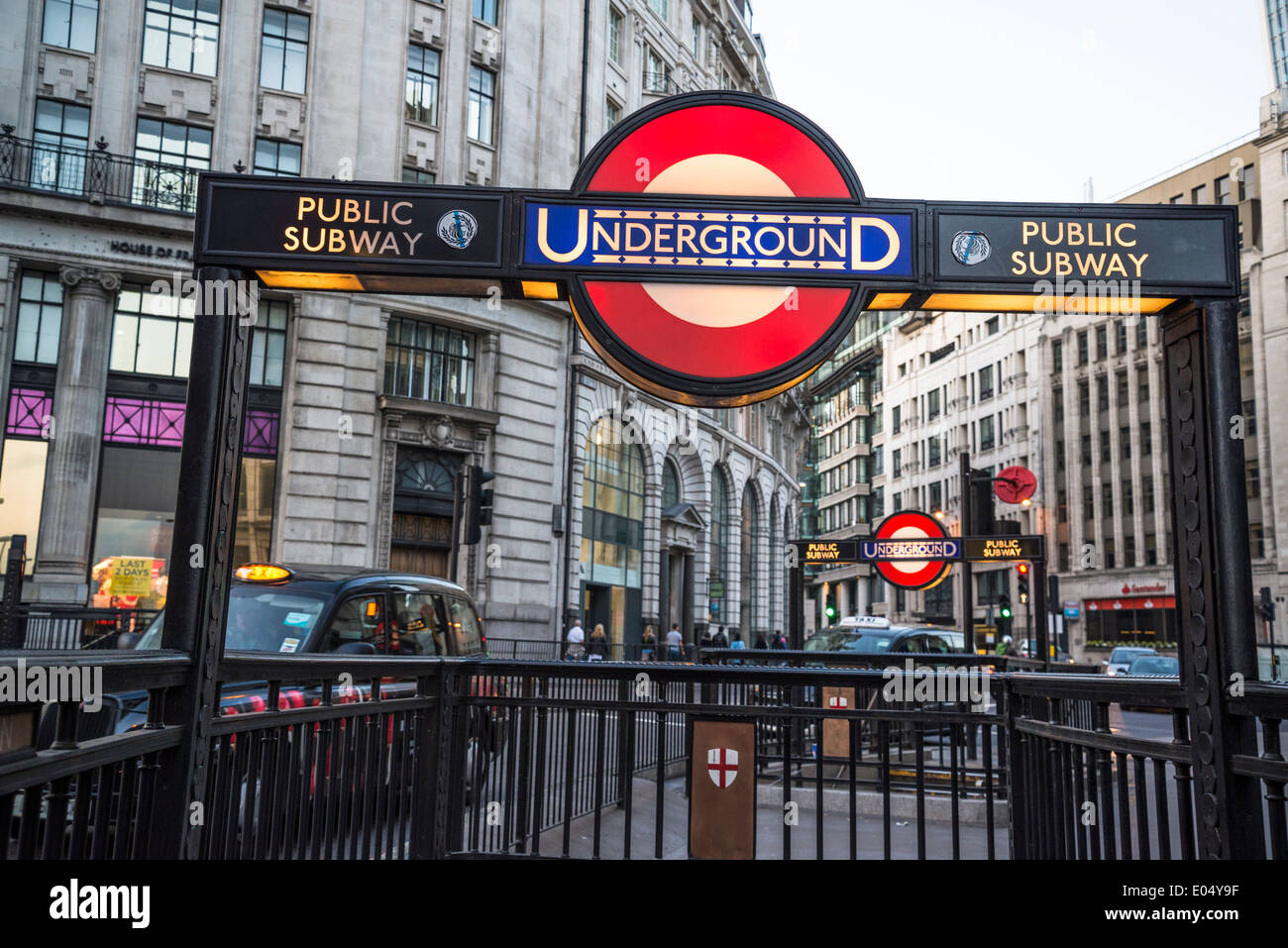 Monument Underground station, City of London, England, UK Stock Photo