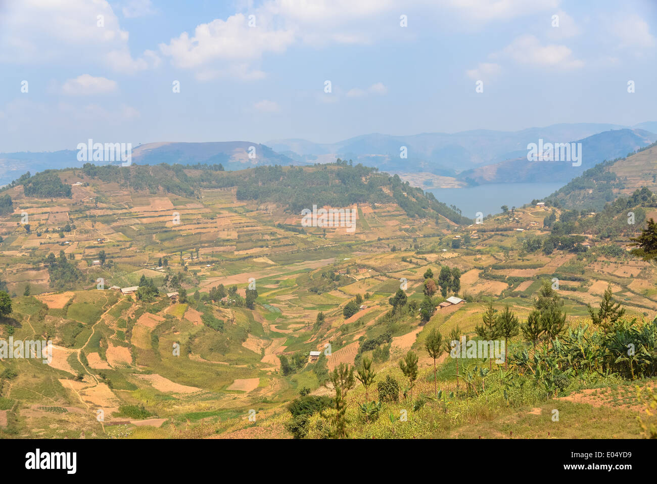 a view at bunyonyi crater lake in Uganda, Africa Stock Photo