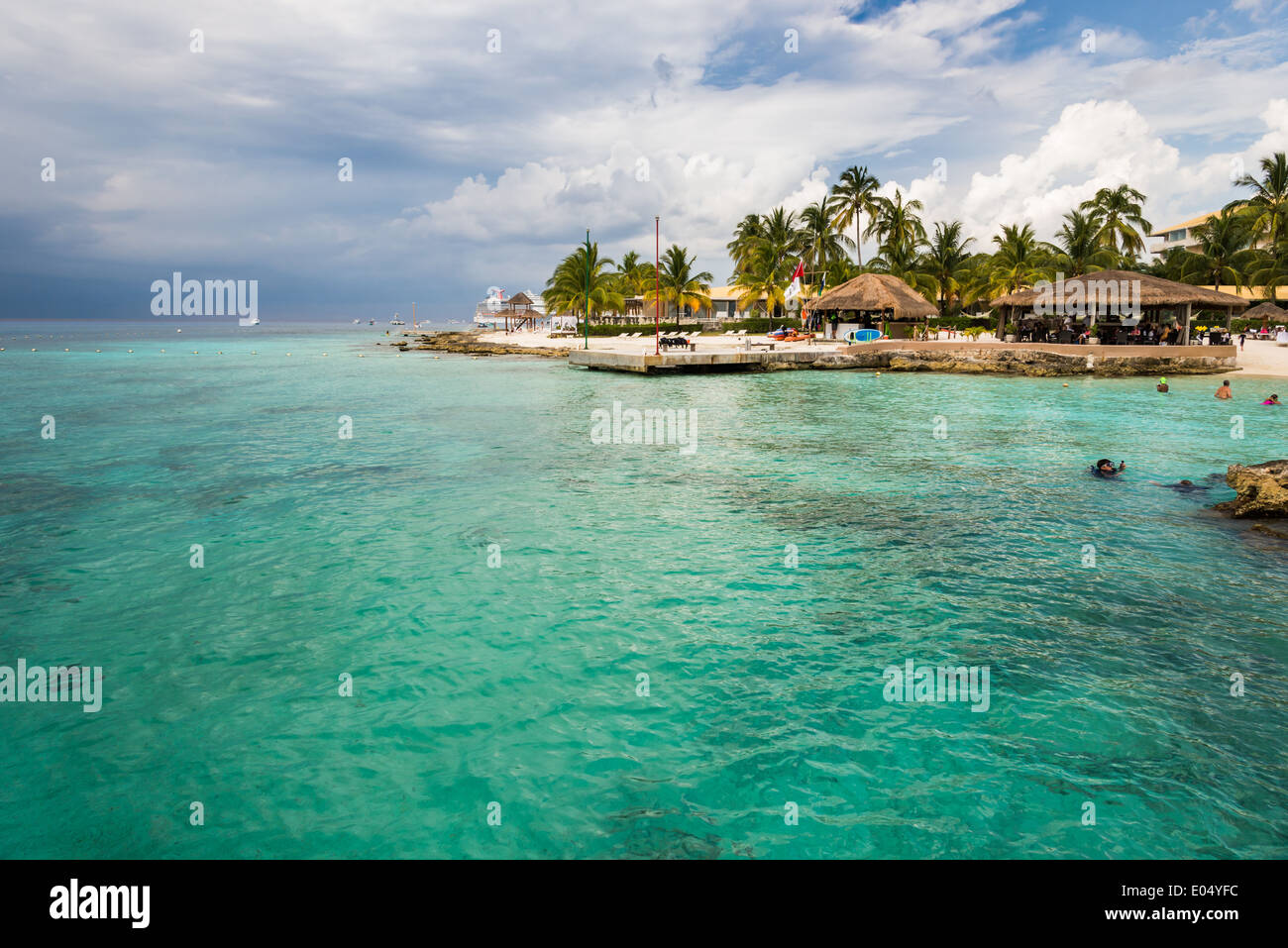 An open-air restaurant at a beach resort. Cozumel, Mexico. Stock Photo