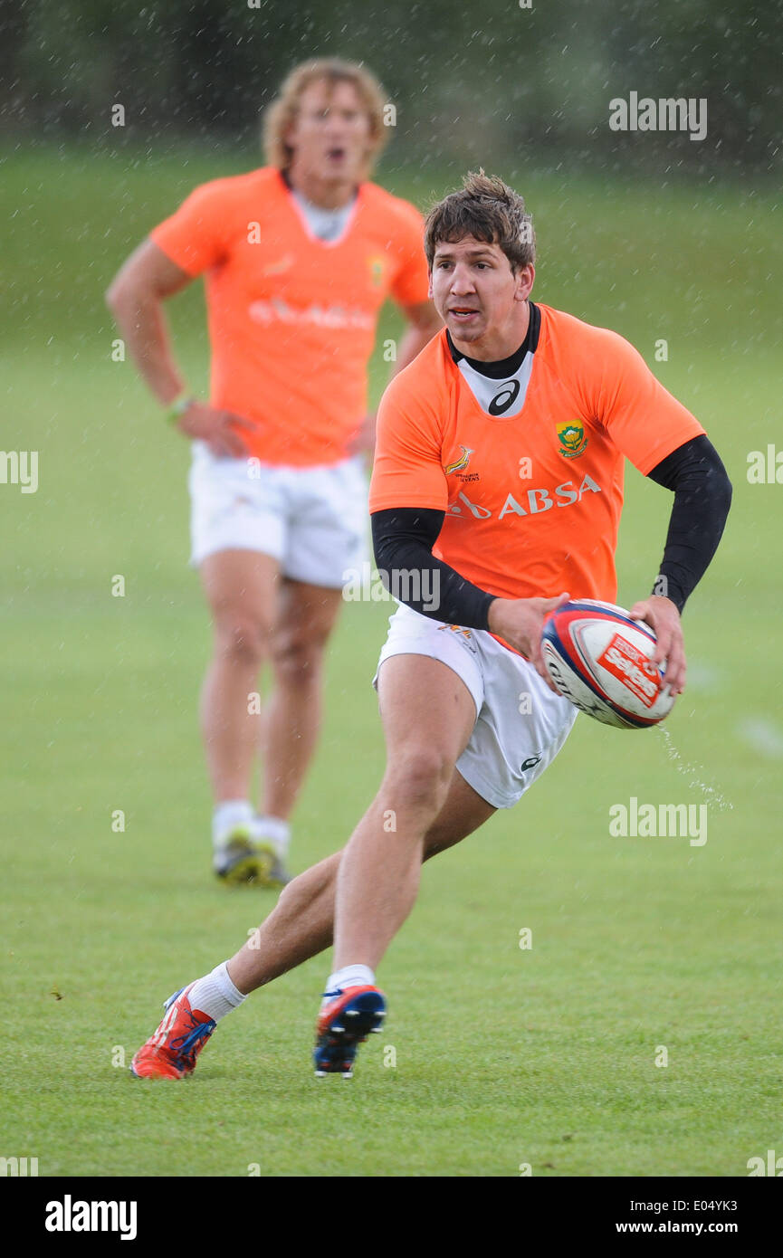 GLASGOW, SCOTLAND - Friday 2 May 2014, Kwagga Smith during the South African Springbok 7's (Blitzbokke) training session at the University of Strathclyde training ground in preparation for the IRB Sevens in Glasgow. Photo by Roger Sedres/ImageSA/Alamy Live News Stock Photo